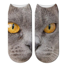 Load image into Gallery viewer, 3D Printed Women Winter Christmas Socks Funny Creative Pet Cat Face Unisex Cotton Ankle Socks Children Gift Animal Lover Socks For Men And Women