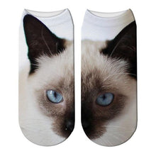 Load image into Gallery viewer, 3D Printed Women Winter Christmas Socks Funny Creative Pet Cat Face Unisex Cotton Ankle Socks Children Gift Animal Lover Socks For Men And Women