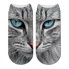 Load image into Gallery viewer, 3D Printed Women Winter Christmas Socks Funny Creative Pet Cat Face Unisex Cotton Ankle Socks Children Gift Animal Lover Socks For Men And Women
