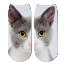 Load image into Gallery viewer, 3D Printed Women Winter Christmas Socks Funny Creative Pet Cat Face Unisex Cotton Ankle Socks Children Gift Animal Lover Socks For Men And Women