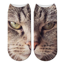 Load image into Gallery viewer, 3D Printed Women Winter Christmas Socks Funny Creative Pet Cat Face Unisex Cotton Ankle Socks Children Gift Animal Lover Socks For Men And Women