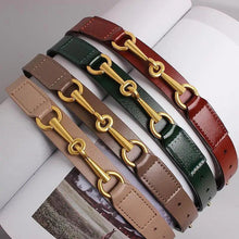 Load image into Gallery viewer, Simple Black Plain Leather Belt For Women Classic Thin Skinny Waistbands Casual Women Dress Belts