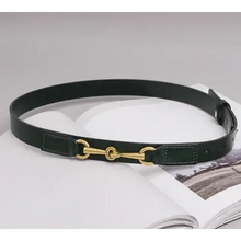 Load image into Gallery viewer, Simple Black Plain Leather Belt For Women Classic Thin Skinny Waistbands Casual Women Dress Belts