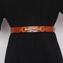 Load image into Gallery viewer, Simple Black Plain Leather Belt For Women Classic Thin Skinny Waistbands Casual Women Dress Belts