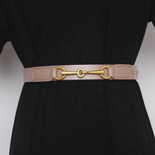 Load image into Gallery viewer, Simple Black Plain Leather Belt For Women Classic Thin Skinny Waistbands Casual Women Dress Belts