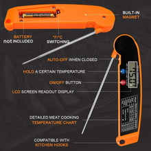Load image into Gallery viewer, New Digital Kitchen Food Thermometer For Meat Water Milk Cooking Food Probe BBQ Electronic Oven Thermometer Food Thermometer Waterproof Probe With Backlit Sensing Kitchen Cooking Food Thermometer For Meat Water Milk Cooking Food BBQ Kitchen Tools
