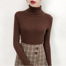 Load image into Gallery viewer, New Elegance Autumn/Winter Knitted Jumper Tops Turtleneck Pullovers Casual Sweaters Women Shirt Long Sleeve Tight Sweater Girls