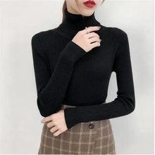 Load image into Gallery viewer, New Elegance Autumn/Winter Knitted Jumper Tops Turtleneck Pullovers Casual Sweaters Women Shirt Long Sleeve Tight Sweater Girls