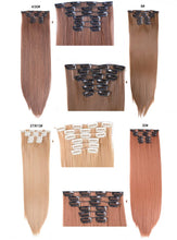 Load image into Gallery viewer, New Fashion 16 Clip In Hair Extension Long Straight Natural Black 6 Pcs/Set 16 Clips 22 Inch Synthetic Hair Piece Wigs For Black Women Cosplay Wigs For Women