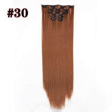 Load image into Gallery viewer, New Fashion 16 Clip In Hair Extension Long Straight Natural Black 6 Pcs/Set 16 Clips 22 Inch Synthetic Hair Piece Wigs For Black Women Cosplay Wigs For Women