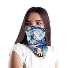 Load image into Gallery viewer, New Fashion 3D Printed Oil Painting Art Neck Scarf Women Soft Face Bandana Sunflower Night Hijab Scarf Face Mask Reusable Washable Cloth Bandanas Women Men Neck Gaiter Cover Turban Multipurpose Balaclava Elastic UV Face Shields for Women
