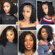 Load image into Gallery viewer, New Fashion Brazilian Curly Bob Wig Human Hair Lace Wigs For Women Short Side Part Curly Human Hair Wig Lace Wigs For Black Women Gifts for Girlfriends