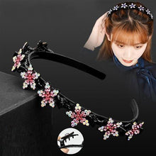 Load image into Gallery viewer, New Fashion Explosion Pearl Rhinestone Bangs Clip Headband Double Combed Bangs Double Layer Braiding Headband with Hair Clips Hair Tools for Women Hair Accessories