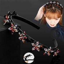 Load image into Gallery viewer, New Fashion Explosion Pearl Rhinestone Bangs Clip Headband Double Combed Bangs Double Layer Braiding Headband with Hair Clips Hair Tools for Women Hair Accessories