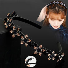 Load image into Gallery viewer, New Fashion Explosion Pearl Rhinestone Bangs Clip Headband Double Combed Bangs Double Layer Braiding Headband with Hair Clips Hair Tools for Women Hair Accessories