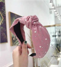 Load image into Gallery viewer, New Fashion Girls Headband Handmade Shining Pearls Rhinestone Ornament Hairband Women Middle Knot Turban Gorgeous Hair Accessories For Women
