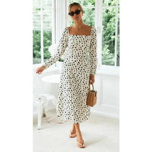 Load image into Gallery viewer, New Fashion Leopard Print Dot long sleeve Slit Luxury Dress - Summer Casual Party Wear Dresses For Women