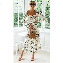 Load image into Gallery viewer, New Fashion Leopard Print Dot long sleeve Slit Luxury Dress - Summer Casual Party Wear Dresses For Women