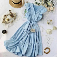 Load image into Gallery viewer, New Fashion Neck Ruffles Summer Dress Party Tank Sundress Women Casual Dresses For Women - Fashion Women Dresses