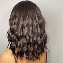 Load image into Gallery viewer, New Fashion Short Bob Water Wave Synthetic Wigs for Women Natural Cosplay Fake Hair Shoulder Length Women's Brown Wig with Bangs Wigs For Black Women