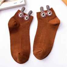 Load image into Gallery viewer, New Fashion Spring Summer Cute Cartoon 3D Big Eyes 3D Rabbit Eared Short Tube Socks Novelty Funny Soft Cotton Ankle Socks For Men And Women
