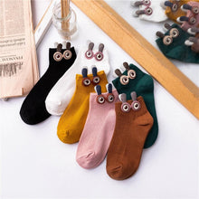 Load image into Gallery viewer, New Fashion Spring Summer Cute Cartoon 3D Big Eyes 3D Rabbit Eared Short Tube Socks Novelty Funny Soft Cotton Ankle Socks For Men And Women