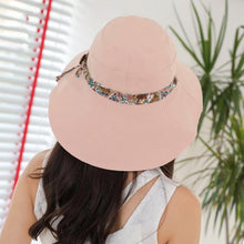 Load image into Gallery viewer, New Fashionable Women Sun Hat Summer Hat Foldable Ladies Wide Large Brim Floppy Folding Summer Beach Sun Hat Comfortable Cotton Cap Anti-UV Big Summer Biking Beach Hat Fashion Sun Hat
