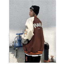 Load image into Gallery viewer, New Free Style Woman Jacket Hip Hop Furry Bone Patchwork Color Block Jackets Mens Streetwear Men Baseball Coats Unisex
