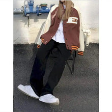 Load image into Gallery viewer, New Free Style Woman Jacket Hip Hop Furry Bone Patchwork Color Block Jackets Mens Streetwear Men Baseball Coats Unisex
