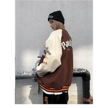 Load image into Gallery viewer, New Free Style Woman Jacket Hip Hop Furry Bone Patchwork Color Block Jackets Mens Streetwear Men Baseball Coats Unisex