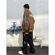 Load image into Gallery viewer, New Free Style Woman Jacket Hip Hop Furry Bone Patchwork Color Block Jackets Mens Streetwear Men Baseball Coats Unisex