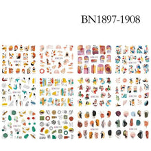 Load image into Gallery viewer, New Geometric Letter Nail Sticker Water Slider Winter Decal Christmas New Year Gift Nail Slider Temporary Tattoos Women Nail Art Stickers Water Transfer Decals Design Nail Art Supplies Manicure Acrylic Nail Foil Stencils Decorations
