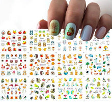 Load image into Gallery viewer, New Geometric Letter Nail Sticker Water Slider Winter Decal Christmas New Year Gift Nail Slider Temporary Tattoos Women Nail Art Stickers Water Transfer Decals Design Nail Art Supplies Manicure Acrylic Nail Foil Stencils Decorations