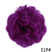 Load image into Gallery viewer, New Girl's Synthetic Chignon Red Pink Purple Blue Green Curly Messy Bun Kids Donut Roller Hair Bun Heat Resistant Fake Hair Wigs For Black Women Cosplay Wigs For Women
