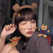 Load image into Gallery viewer, New Girls Cute Bear Ears Plush Simple Hairbands Kids Lovely Hair Ornament Headband Hair Hoops Children Fashion Gorgeous Hair Accessories For Women