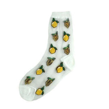 Load image into Gallery viewer, New Girls Cute Cartoon Fruits Sheer Kawaii Lady Women Summer Fall Avocado Lemon Pineapple Cherry Jacquard Socks For Women