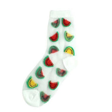 Load image into Gallery viewer, New Girls Cute Cartoon Fruits Sheer Kawaii Lady Women Summer Fall Avocado Lemon Pineapple Cherry Jacquard Socks For Women