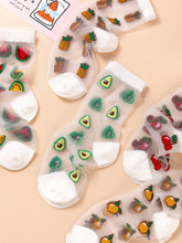 Load image into Gallery viewer, New Girls Cute Cartoon Fruits Sheer Kawaii Lady Women Summer Fall Avocado Lemon Pineapple Cherry Jacquard Socks For Women