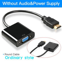 Load image into Gallery viewer, New HDMI To VGA Adapter Digital To Analog Video Audio Converter Cable Gold-Plated HDMI To VGA Adapter Black Design 1080p For Laptop TV Projector Gaming
