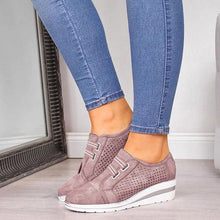 Load image into Gallery viewer, New High Heel Casual Womens Sneakers Breathable Height Increasing Shoes Air Cushion Comfortable Sneakers Women's Vulcanize Leather Shoes Luxury Walking Women Outdoor Shoes