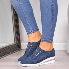 Load image into Gallery viewer, New High Heel Casual Womens Sneakers Breathable Height Increasing Shoes Air Cushion Comfortable Sneakers Women's Vulcanize Leather Shoes Luxury Walking Women Outdoor Shoes