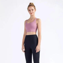 Load image into Gallery viewer, New High Quality Fabric Nylon Breathable Women Yoga Tops Bra Solid Color And Sports Wear Outdoor Exercise Clothes For Ladies