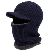 Load image into Gallery viewer, New Hooded Wool Cap Riding Windproof Cold Hat Plus Velvet Thickening Hooded Fashion Outdoor Warm Hat Collar Winter Caps Outdoor Sport Warm Beanies Hat For Men Knitted Hats Bandana Hiking Camping Kid Neck Warmer Cap