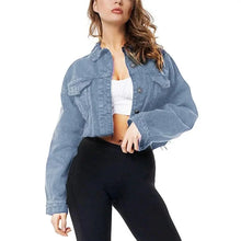 Load image into Gallery viewer, New Incredible Spring Women Sexy Ripped Denim Jackets Vintage Casual Short Jean Jacket Puff Sleeve Winter Female Coat Streetwear