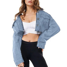 Load image into Gallery viewer, New Incredible Spring Women Sexy Ripped Denim Jackets Vintage Casual Short Jean Jacket Puff Sleeve Winter Female Coat Streetwear