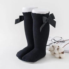 Load image into Gallery viewer, New Kids Socks Toddlers Girls Big Bow Knee High Quality Long Soft Autumn Winter 100% Cotton Lace Baby Tube Sock Baby Cotton Knee Socks Warm Big Bow Knot Baby Stockings Stylish Leg Warmer Soft Dance Socks