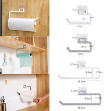 Load image into Gallery viewer, New Kitchen Paper Roll Holder Towel Hanger Rack Bar Cabinet Rag Hanging Holder Shelf Toilet Paper Holders Home Bathroom Hardware Self Adhesive Paper Towel Holder - Under Cabinet Paper Towel Rack For Kitchen