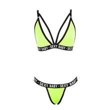 Load image into Gallery viewer, New Letter Three-Point Suit Women's Sports Underwear Set Skinny Backless Underwear Bikini Swimsuit For Women Two Piece Swimwear Bathing Suit Beachwear Set Thong Bikini