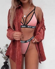 Load image into Gallery viewer, New Letter Three-Point Suit Women's Sports Underwear Set Skinny Backless Underwear Bikini Swimsuit For Women Two Piece Swimwear Bathing Suit Beachwear Set Thong Bikini