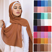 Load image into Gallery viewer, New Long Solid Colorful Soft Chiffon Hijab Elegant Scarf Wrap Lightweight Islamic Head Wear Escharpe Shawls Headband Stole Muslim Hijabs Wrap Headscarf Scarves Colors For Women